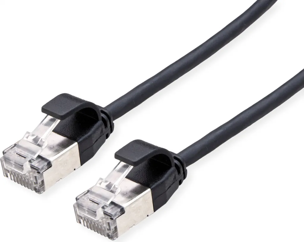 ROLINE Cavo Patch Cat.6A Slim 0,5m Nero U/FTP LSOH per DataCenter