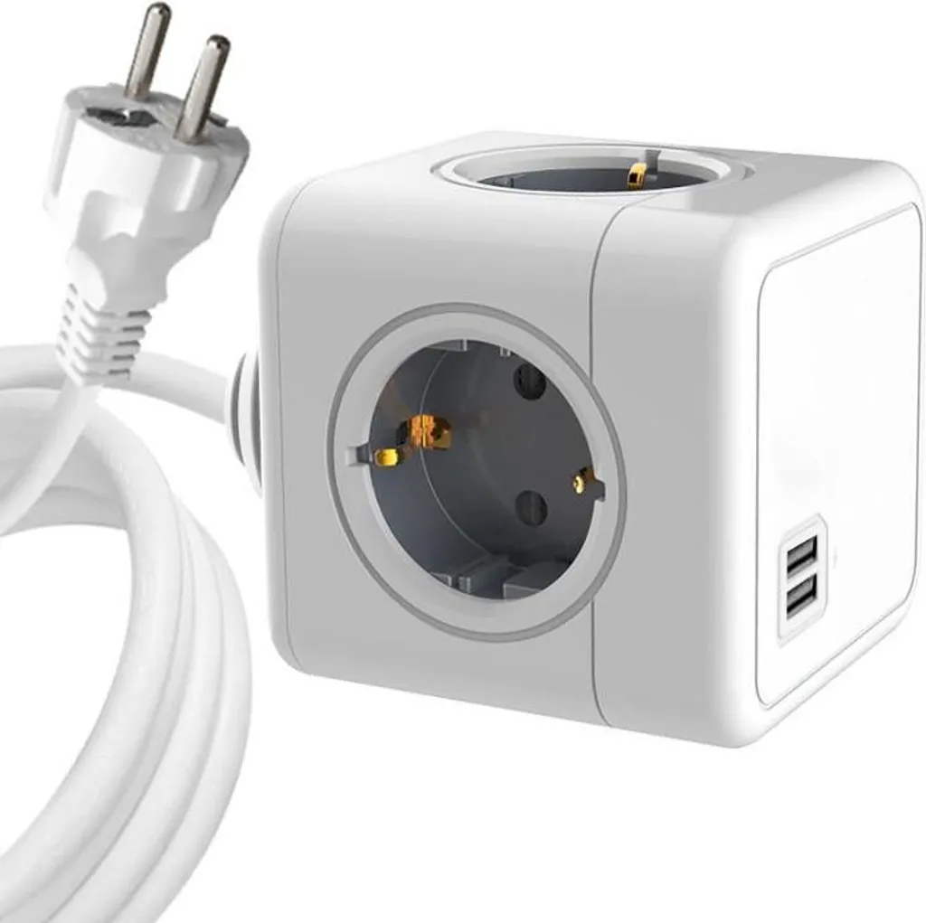 Multiprise Cube 4 Sorties Schuko ProXtend avec Cordon de Secteur 1,4m