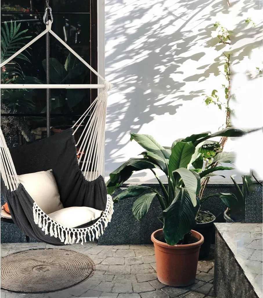 Fauteuil Suspendu Bohème Macramé - Balancelle de Jardin Design Chihee - 2