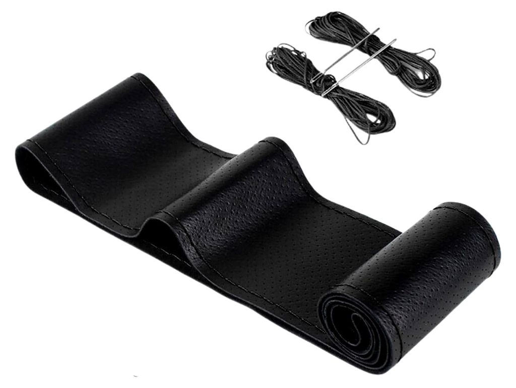 Lenkradbezug Leder zum Nähen für Auto Lenkrad, Lenkradbezug für Fahrzeuginnenraum, Handgenähter Lenkradschoner aus Leder, Passend für Lenkräd...