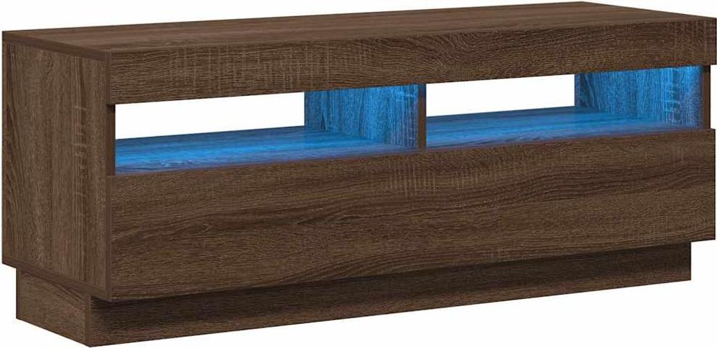 vidaXL TV-Schrank mit LED-Leuchten Braun Eichen-Optik 100x35x40 cm