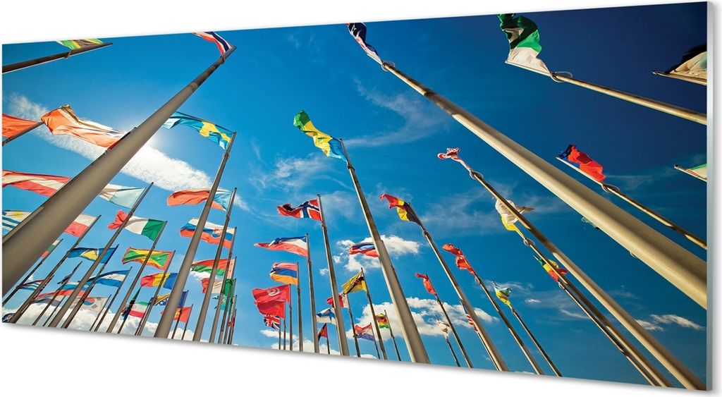 Glasbilder 125x50 Wandkunst verschiedene Flags