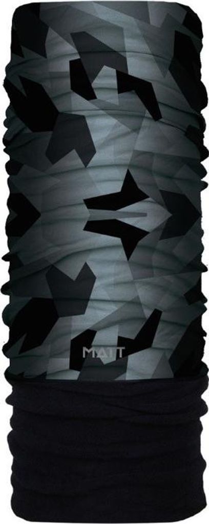Halstuch MATT SCARF Coolmax (Polyesterfasern) POL. Uni, geometrisches Camouflage-Muster, schwarz