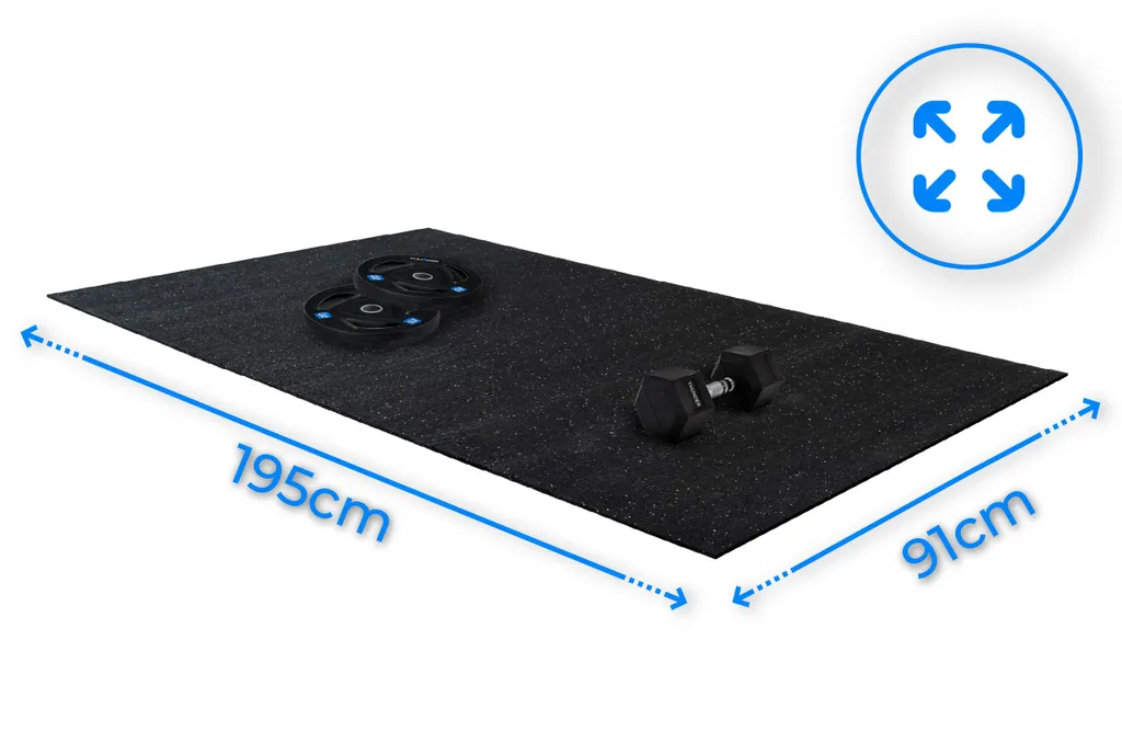 Tapis Caoutchouc Antidérapant 12kg Insonorisant THUNDER 195x91cm Noir - 2