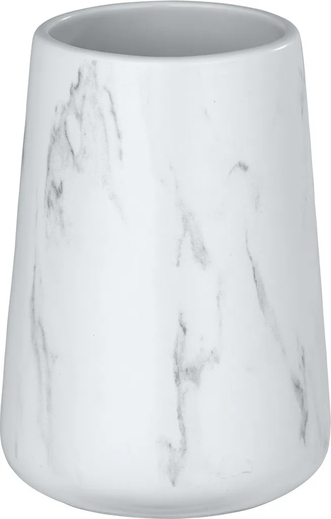 WENKO Adrada Porta Spazzolino Marmo Bianco | Design Minimal Bagno