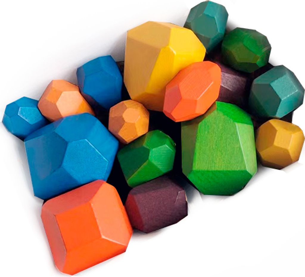 Lama Holzsteine 16 Stück - Farbe