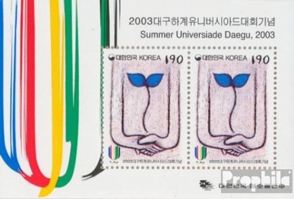 Briefmarken Süd-Korea 2003 Mi Block723 (kompl.Ausg.) postfrisch Universiade