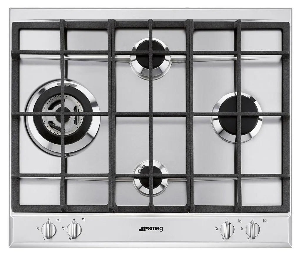 Smeg Selezione P261XGH Table de cuisson gaz 60 cm en inox brossé