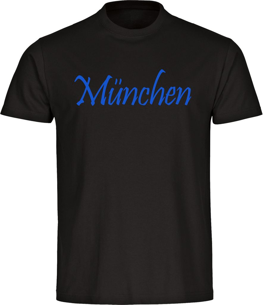 multifanshop Kinder T-Shirt - München blau - Schriftzug, schwarz, Größe 164