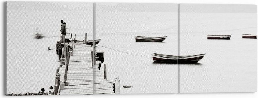 Bild auf Leinwand - Leinwandbild - Fußgängerbrücke See hongkong - 150x50cm - Wand Bild - Wanddeko - Leinwanddruck - Bilder - Kunstdruck - Wandde...