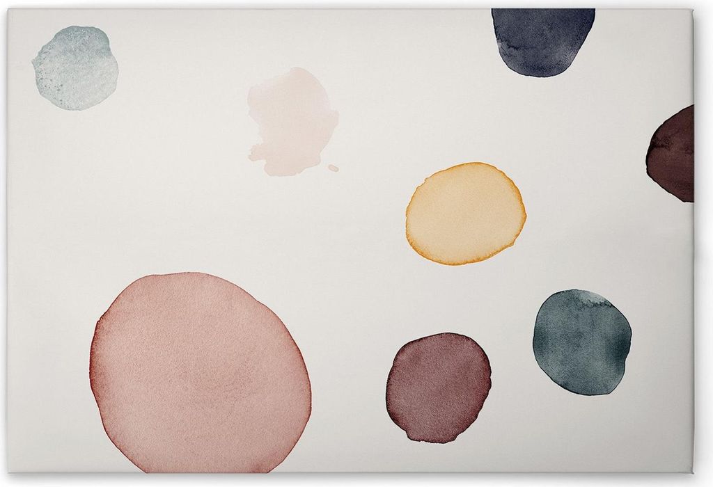 TADESSI Leinwandbild Abstrakt Aquarell - Wandbild 70 x 50 cm - Kunstdruck auf Leinwand in Bunt Weiß - M1-No.51178