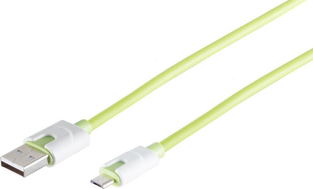 USB-Ladekabel A Stecker auf Micro B, grün, 0,3m