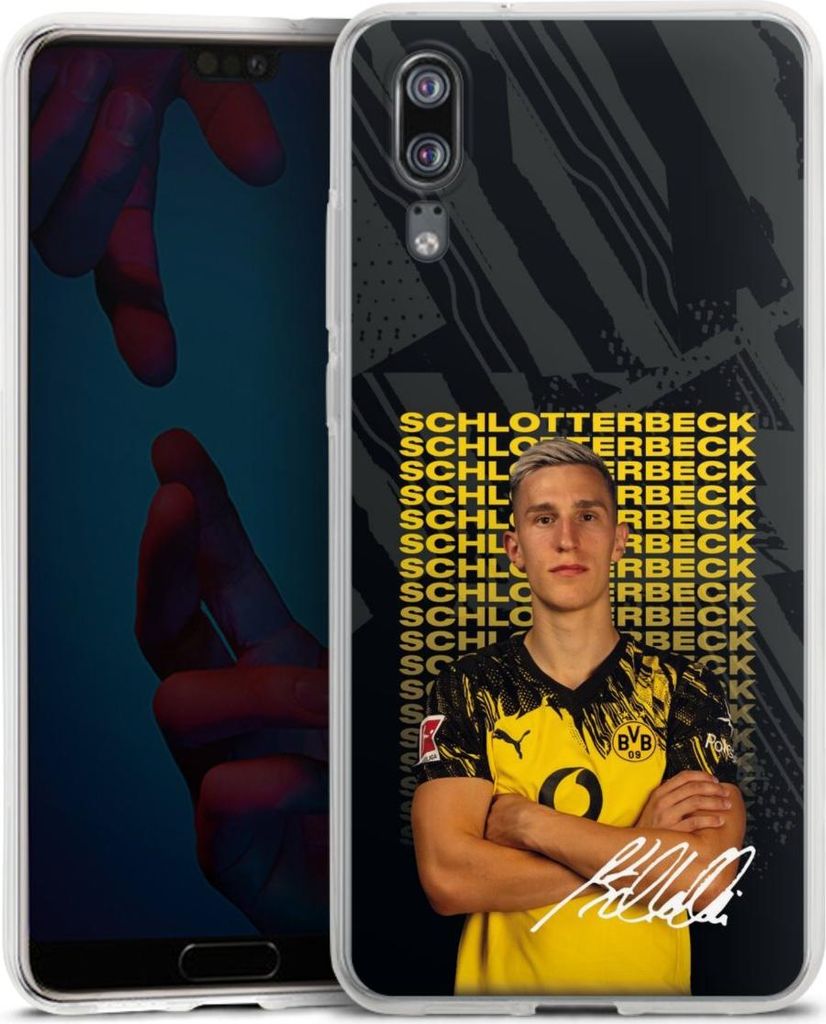 DeinDesign Handyhülle für Huawei P20 Silikon Hülle Case Smartphone Schutzhülle BVB Borussia Dortmund Nico Schlotterbeck