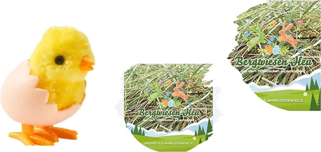 2X Bergwiesenheu für Osternester - Osterdeko zum Basteln - natürliches Ostergras für Osterkörbe - etwa 50 g je Beutel (Set4 - Bergwiesenheu - 2...