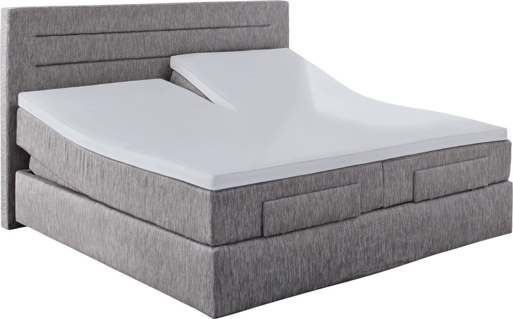 Hahn Haustextilien Elasthan-Feinjersey-Spannbetttuch für Split-Topper 180-200x200 cm Höhe 4-10 cm hellgrau