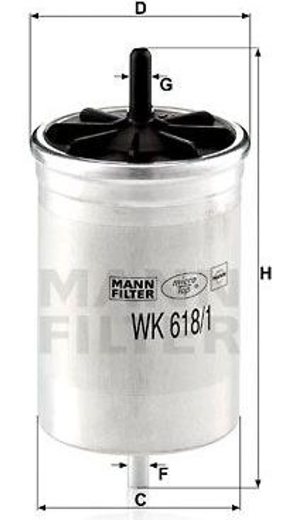 MANN-FILTER WK 618/1 Kraftstofffilter OE 7700820376 kompatibel mit Safrane, Laguna
