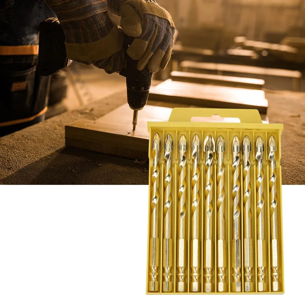 Mèches triangulaires carbure 8 mm pour perceuse et visseuse (10 pcs)