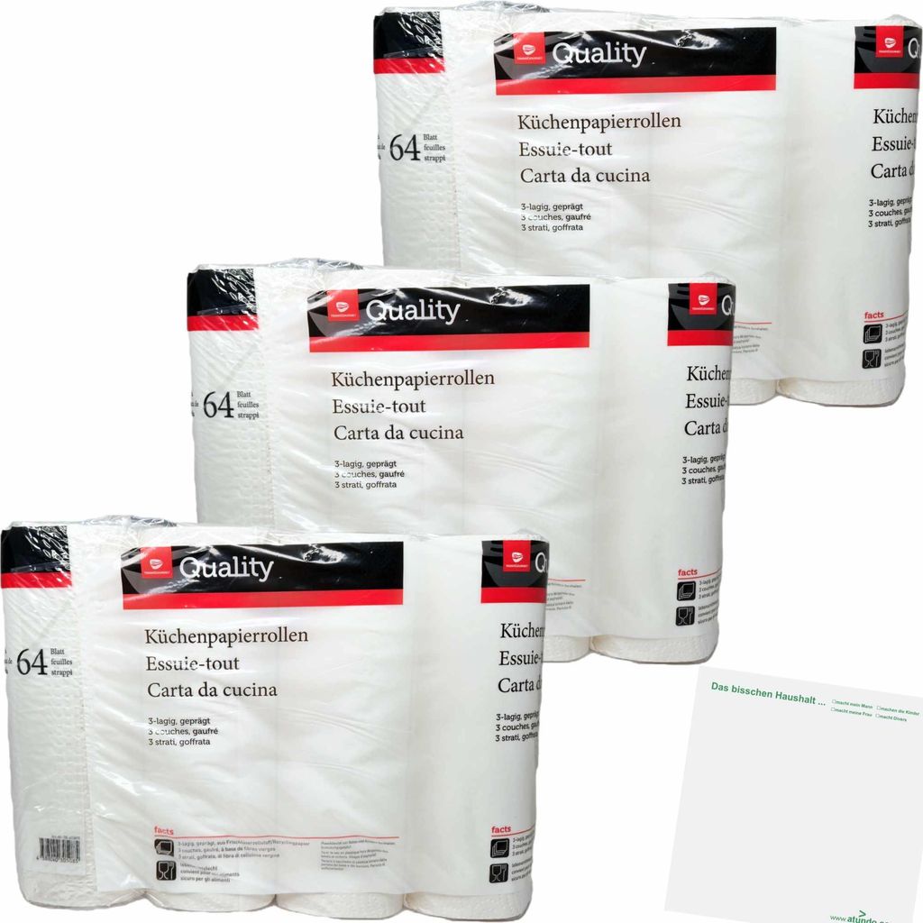 TGQ Küchentücher 3L 3er Pack (24x64BL Packung) + usy Block