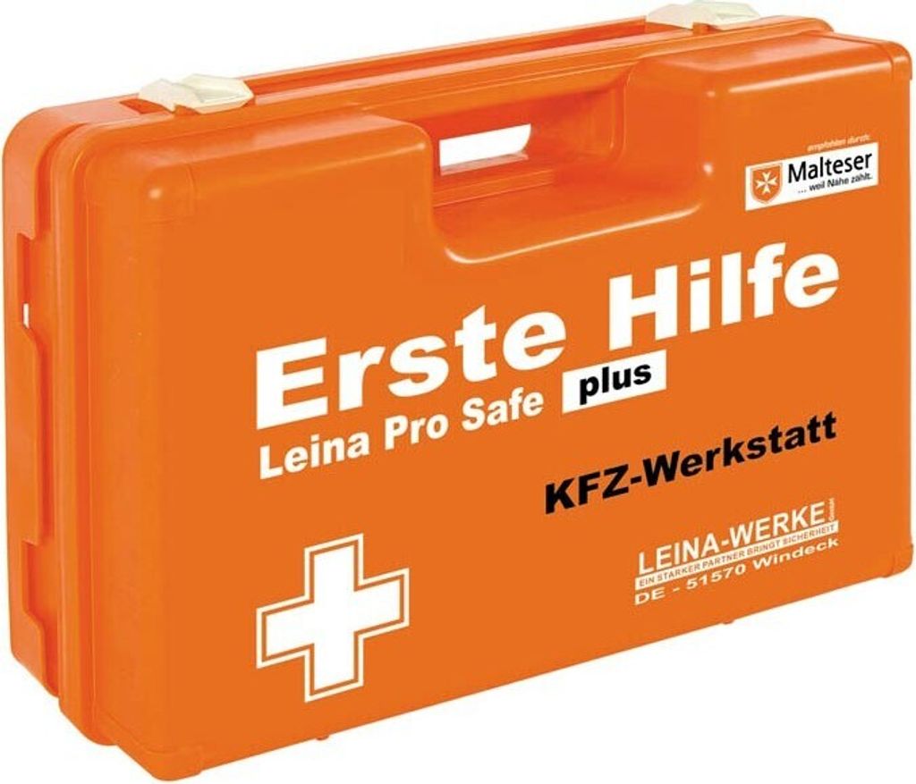 LEINA-WERKE Erste-Hilfe-Koffer Pro Safe plus KFZ-Werkstatt DIN 13169 orange