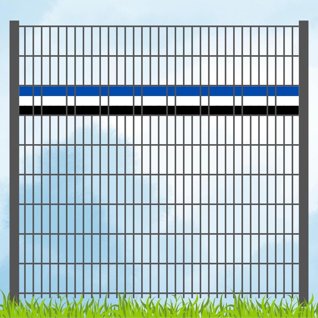 Sichtschutzstreifen in Vereinsfarben - Set BLAU-WEISS-SCHWARZ Akzentstreifen