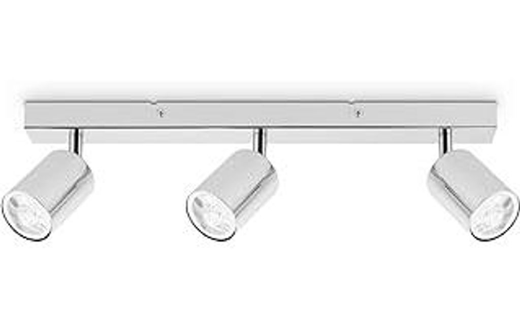 Deckenstrahler Chrom poliert - Strahler Deckenleuchten Bar verstellbar mit GU10 Fassung - Moderne 3-Wege-Deckenstrahler für Küche Lounge Schlafzi...