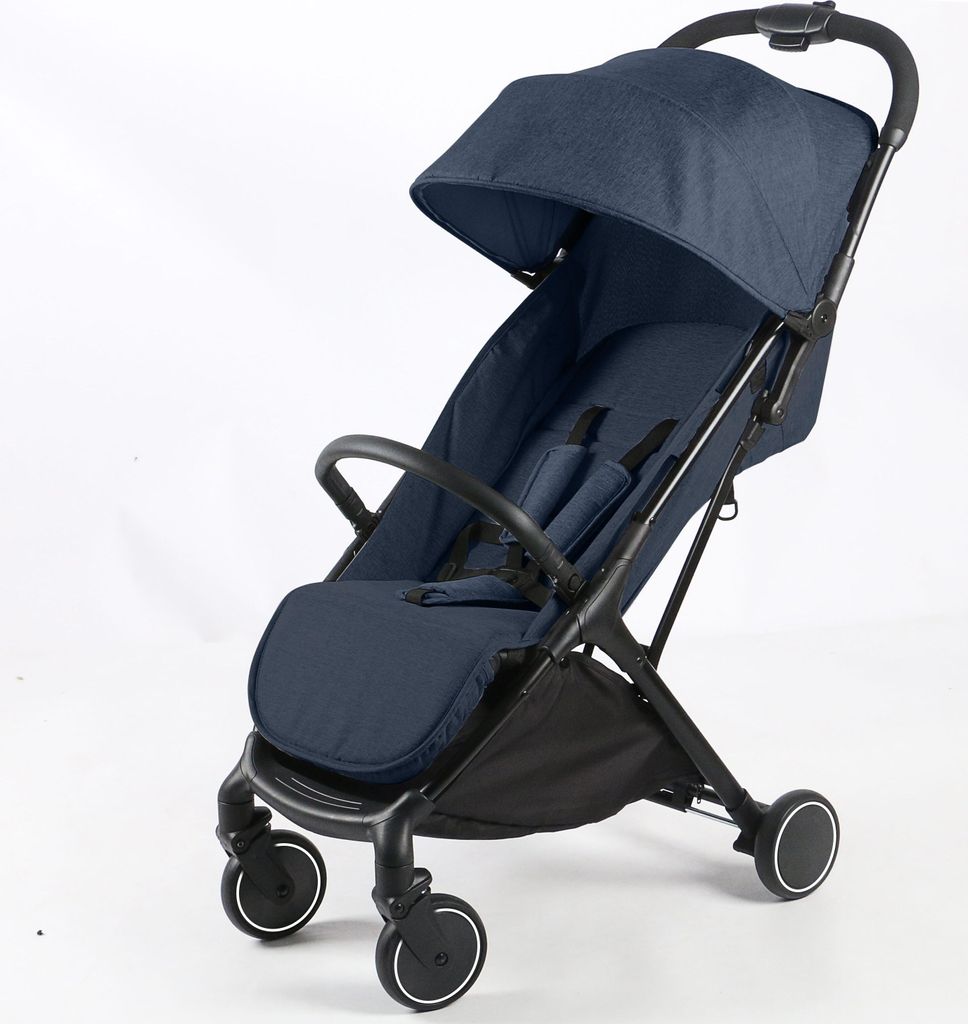 COSTWAY Kinderwagen, Reisebuggy mit Liegefunktion, Kinderbuggy mit Rückenlehne, Verdeck & Fußstütze, Babywagen mit Sicherheitsgurt bis 15 kg, Blau