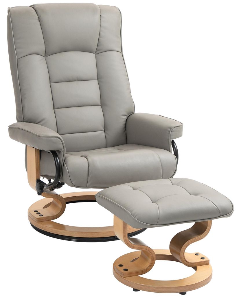 HOMCOM Relaxsessel mit Hocker Drehbar Fernsehsessel mit Produktbild 
