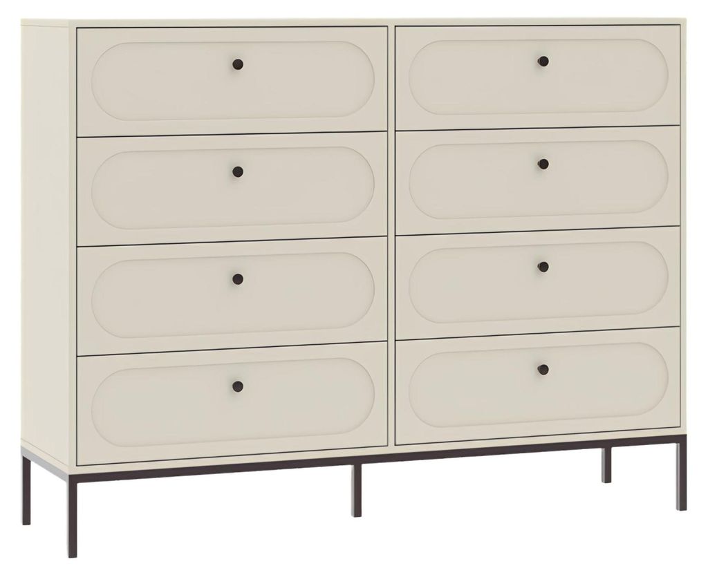 Commode à 8 tiroirs, cachemire, 150 x 40 x 115,5 cm Image du produit 