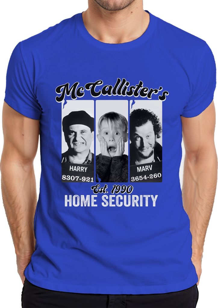 McCallister's Home Security Harry Marv Kevin - Weihnachten Christmas Xmas Herren T-Shirt, Blau, XXL