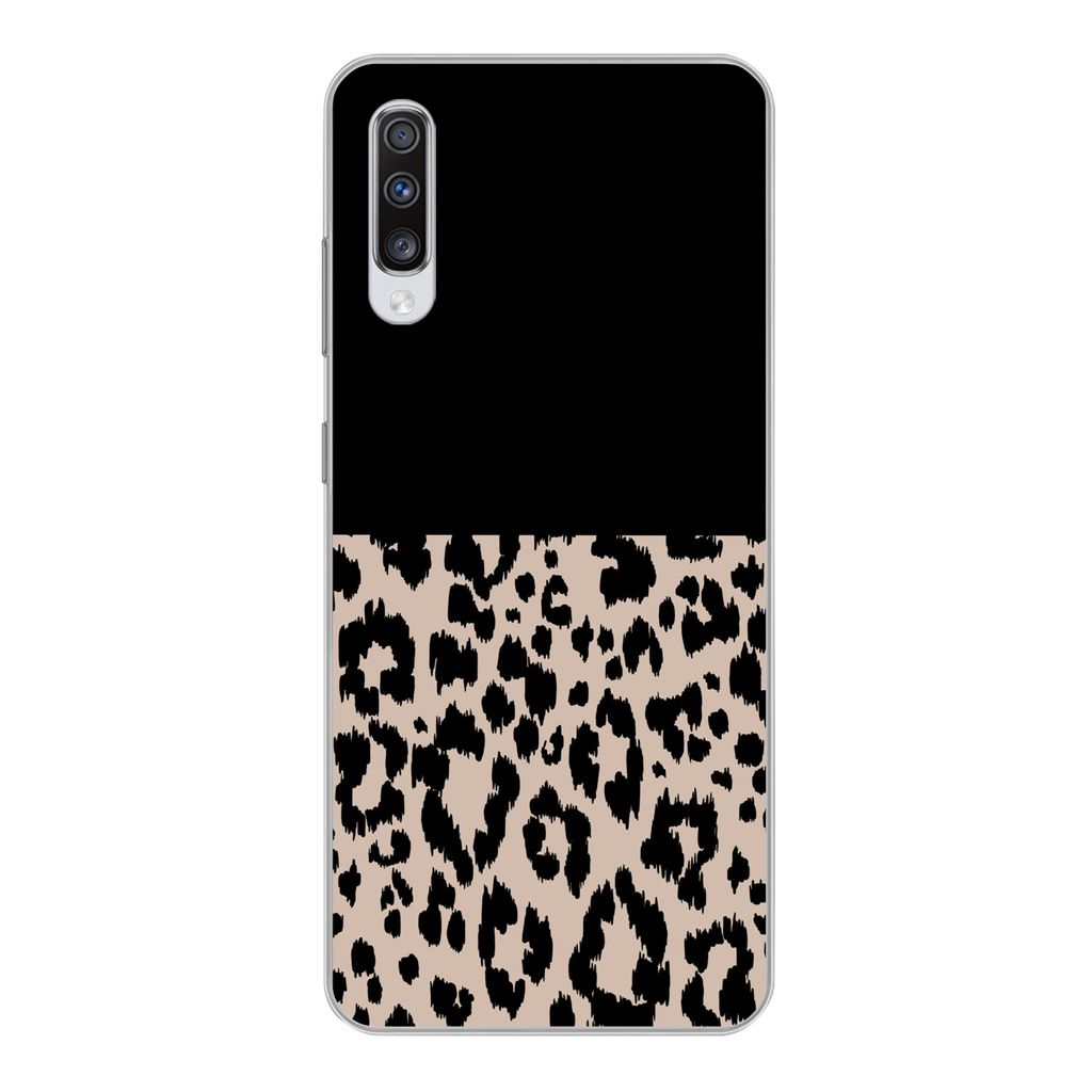 MuchoWow Handyhülle Schutzhülle Hülle für Samsung Galaxy A70 Panther Druck - Tiere - Schwarz Silikon Softcase Handy Hülle - Schutzhaube