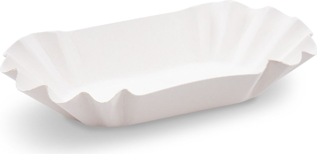 250 Pappschalen oval FF 17,5 x 10 x 3 cm weiß - Produktbild 