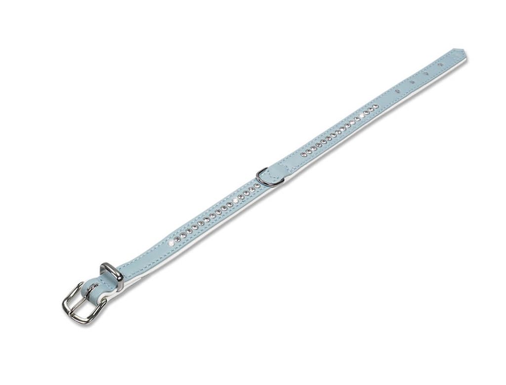 Nobby Halsband "Crystal" einreihig 27 cm (18-23 cm), 12/14 mm hellblau / weiß