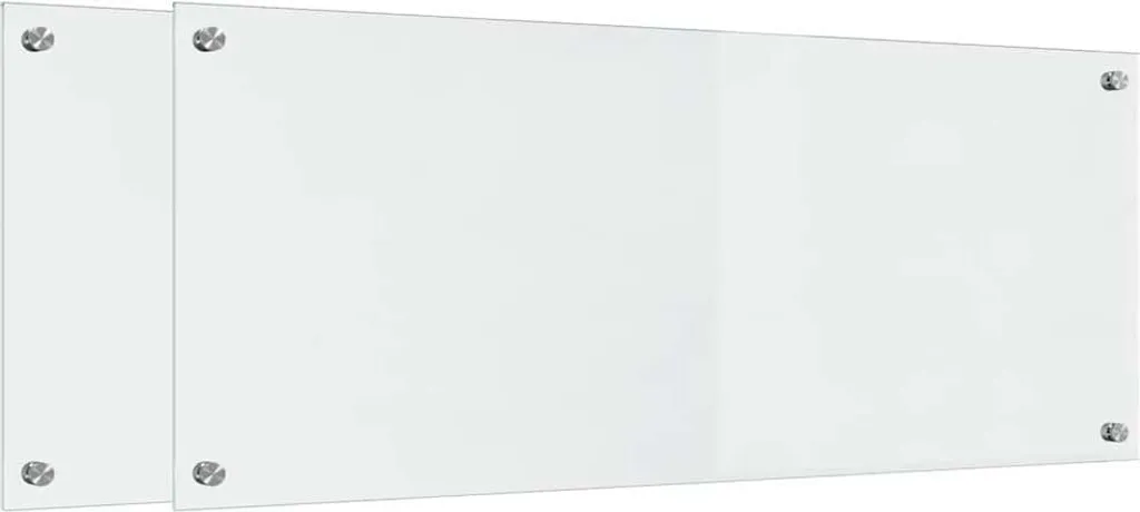 Alzatina Cucina Vetro Temperato 100x40 cm - Set 2 Pezzi Trasparente