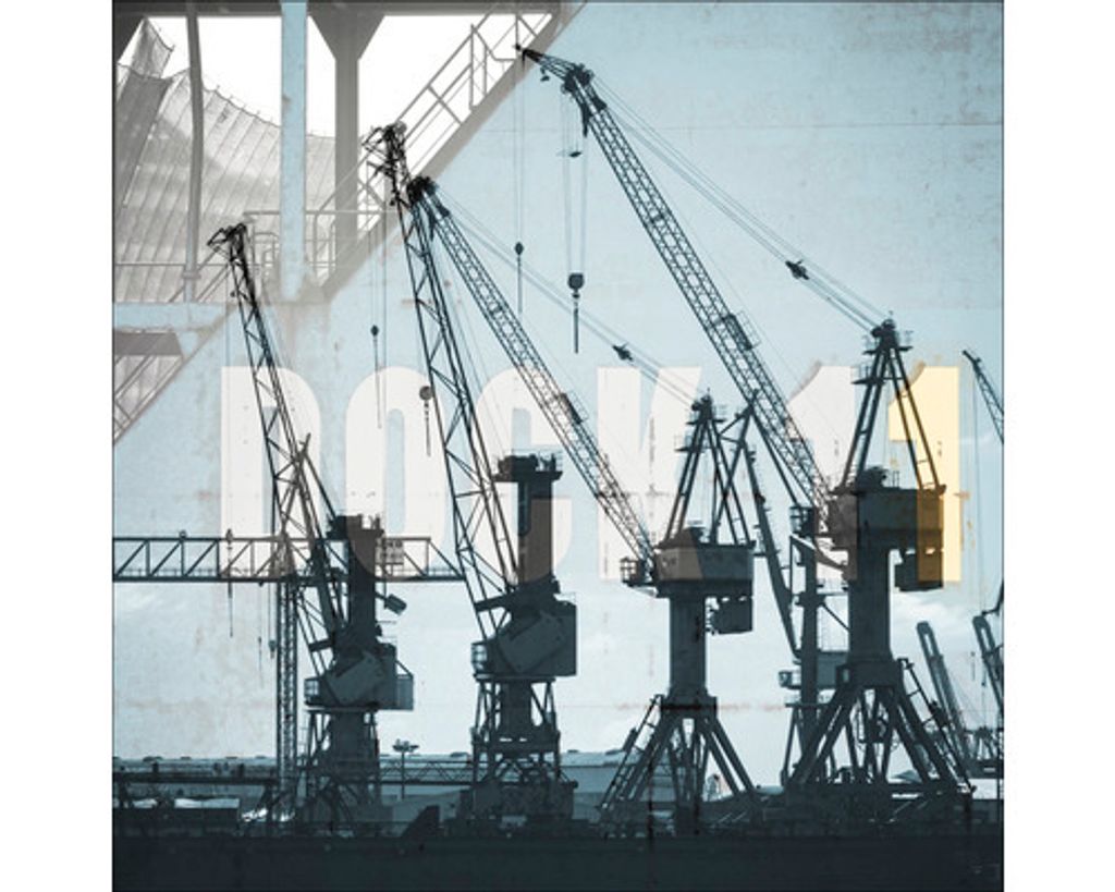 Glasbild Hamburg Hafen Dock 11 50x50 cm