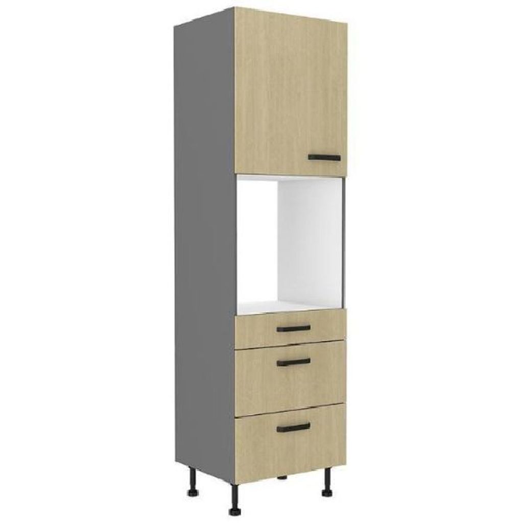 Einbau-Backofenschrank mit Schubladen MYRIAM – Breite 60 cm, gemustert / anthrazit