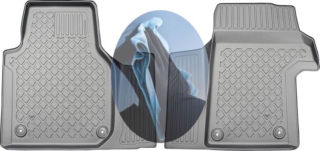 Z522024 TPE-Gummifußmatten kompatibel mit VW Crafter 2 SY/SZ Lieferwagen 2-/3-Sitzer 2017- 1. Sitzreihe, sowohl für Kurzversion wie für Langvers...