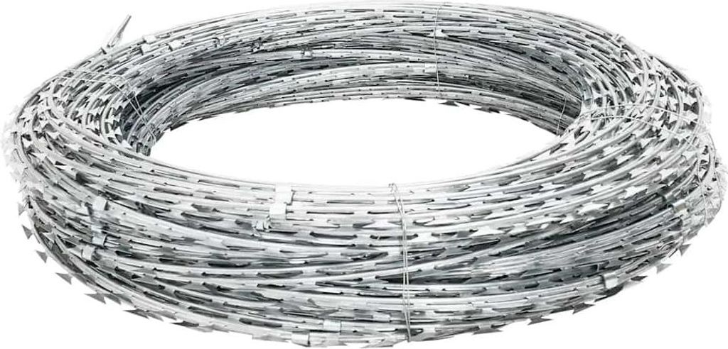 vidaXL BTO-22 Ziehharmonika-NATO-Draht mit Klemmen Verzinkter Stahl 60 m