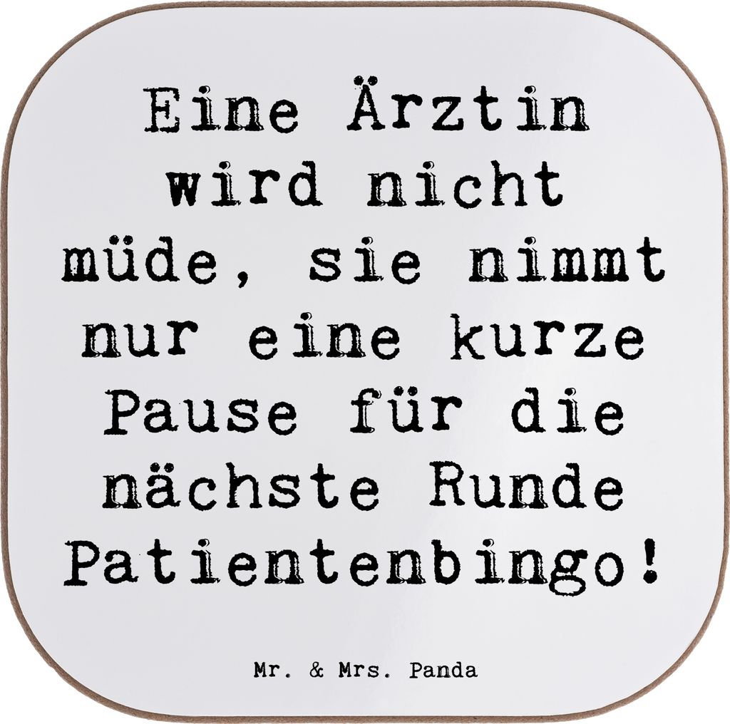 Mr. & Mrs. Panda Tischuntersetzer Spruch Ärztin Pause - Produktbild 
