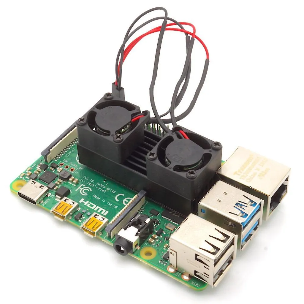 Double Ventilateur Raspberry Pi Dispositif Refroidissement Actif