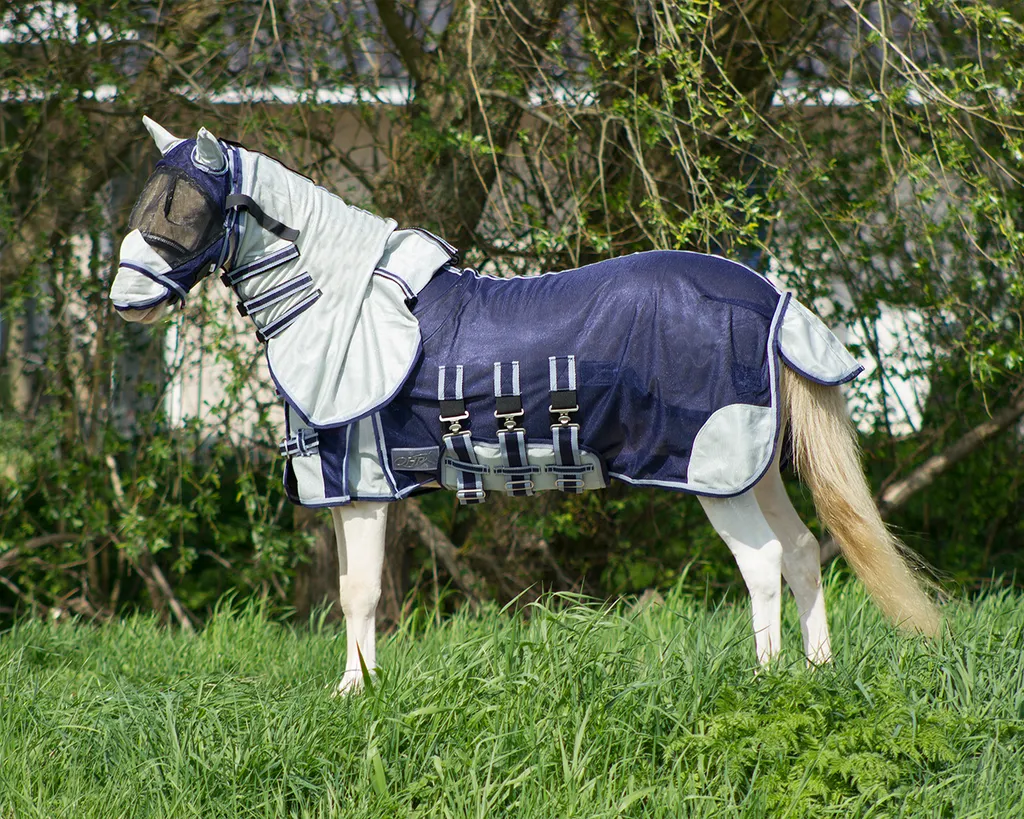 Fly Rug Falabella Blu QHP 115cm/85cm | Mesh Traspirante Alta Densità