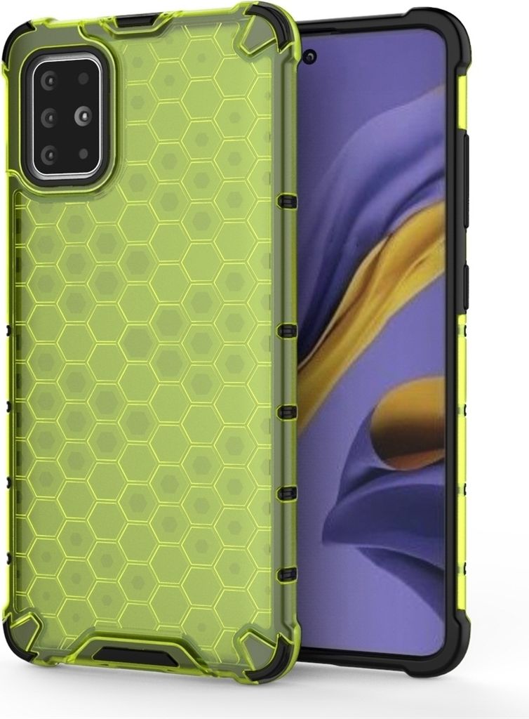 Mobigear Honeycomb Samsung Galaxy A51 Hülle Hardcase Backcover Stoßfest - Grün