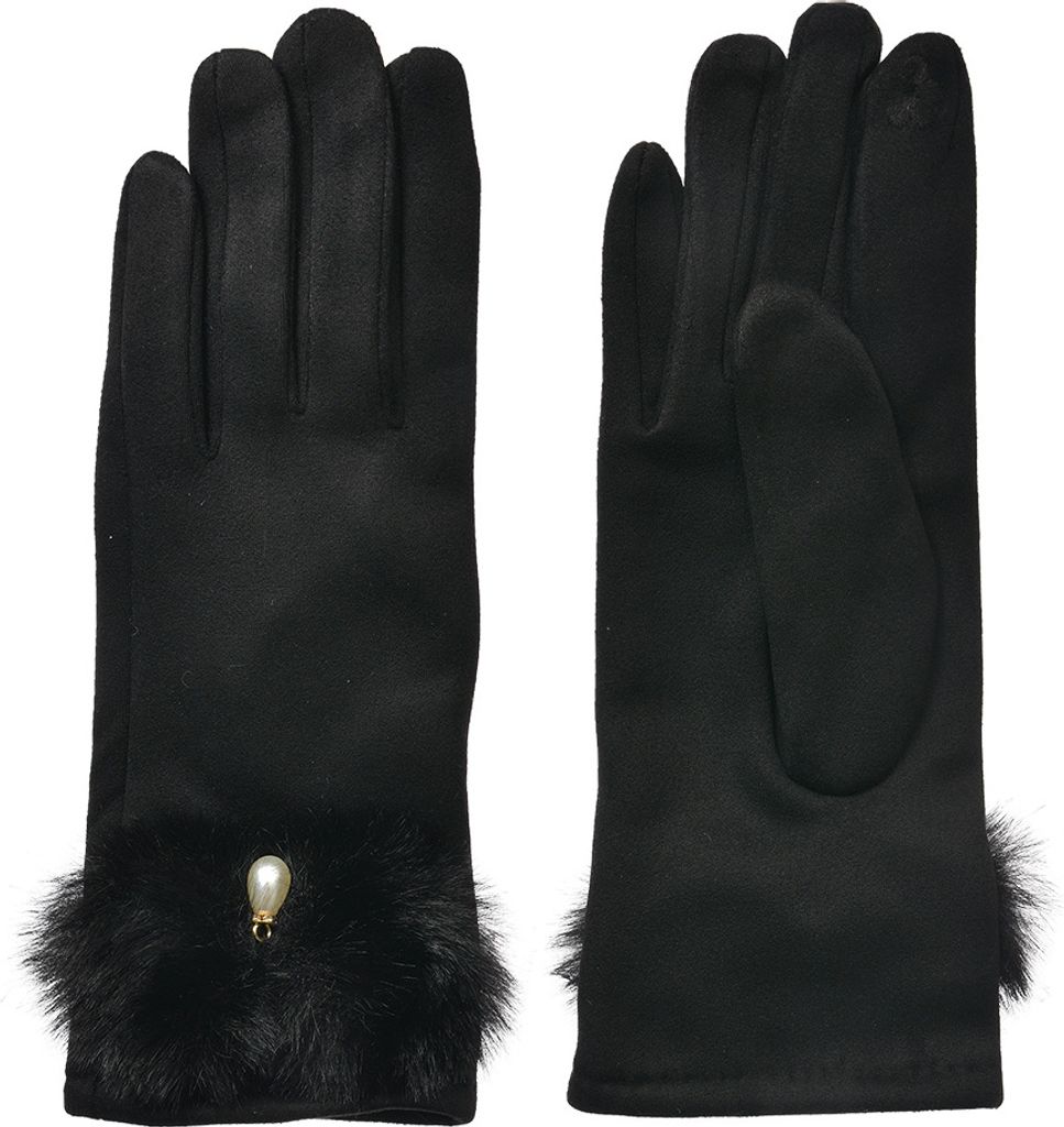 Clayre & Eef Winterhandschuhe 9x23 cm Schwarz Polyester