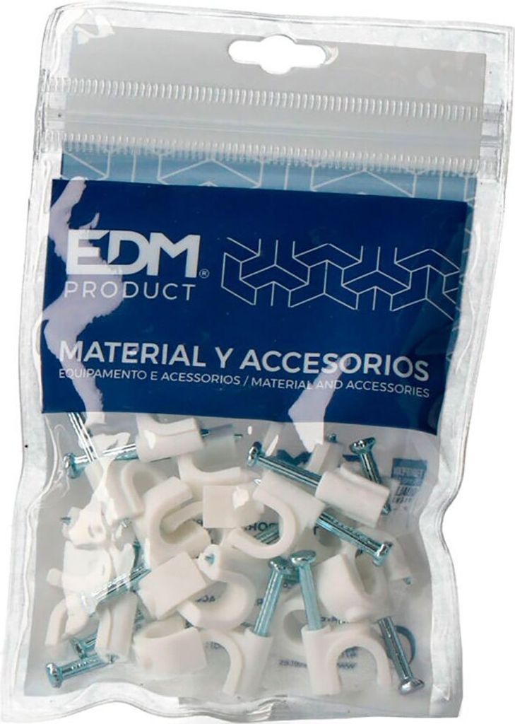 10 Kabelbinder aus Weißer Drahtklammer für Rohrleitungen 2x1,5 Unter Verpackung Edm