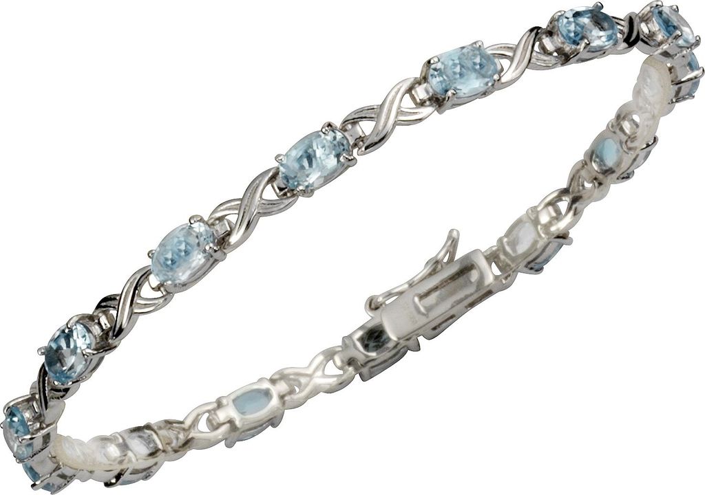 Zeeme Gemstones Armband 925/- Sterling Silber 19cm weiß Topas 358260114