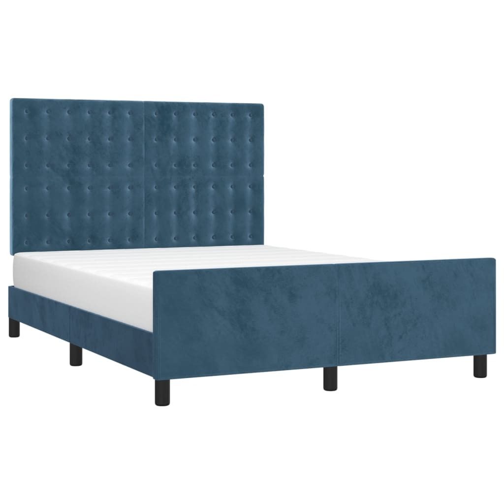 "SALE 2026"Bettgestell/Doppelbett ️Hochwertiges - Polsterbett Erwachsene/r /Kind - ohne Matratze - Dunkelblau 140x190cm Samt - Klassische Betten ...
