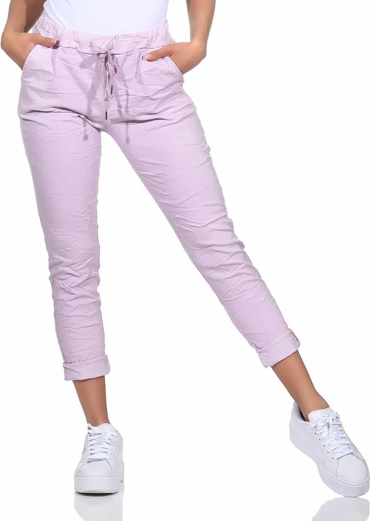 Schlupfhose Damen Stretch Jeans Gr. 36-48 leichte Chino Sommerhose mit Gummizug