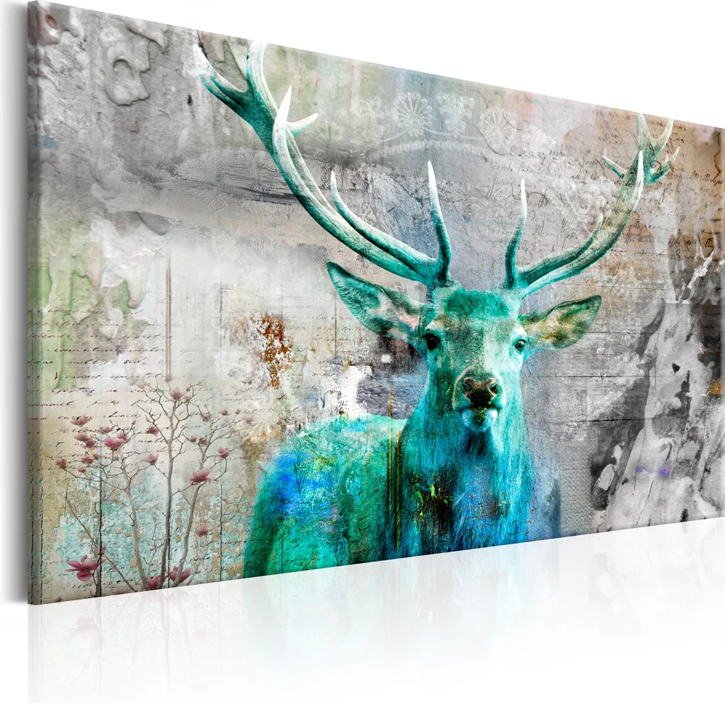 Tableau moderne pour salon Cerf Photographie artistique 90x60 toile