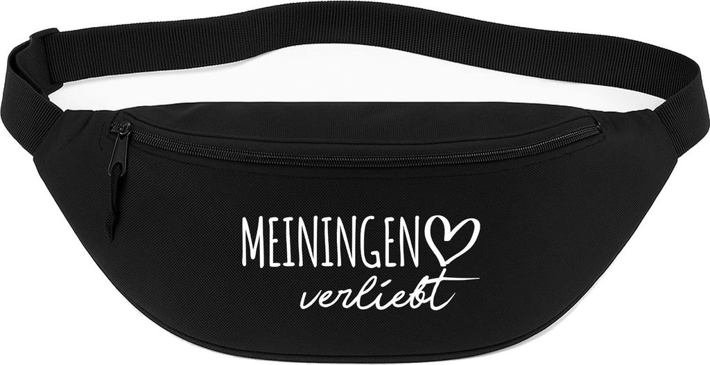 Huuraa Bauchtasche Meiningen verliebt 2,5 Liter Black Polyester Crossbody Bag Geschenkidee