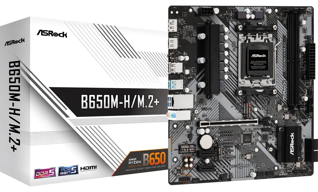 Carte Mère Micro-ATX ASRock B650M-H/M.2+ Socket AM5 pour PC Gaming DDR5