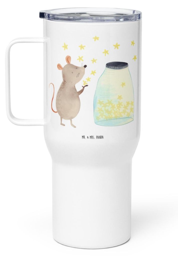 Mr. & Mrs. Panda thermosbecher Maus Sterne - Weiß - Geschenk, Kaffee-to-go-Becher, Geburt, Teebecher, Teetasse, Kindergeburtstag, Geburtstag, Lust...